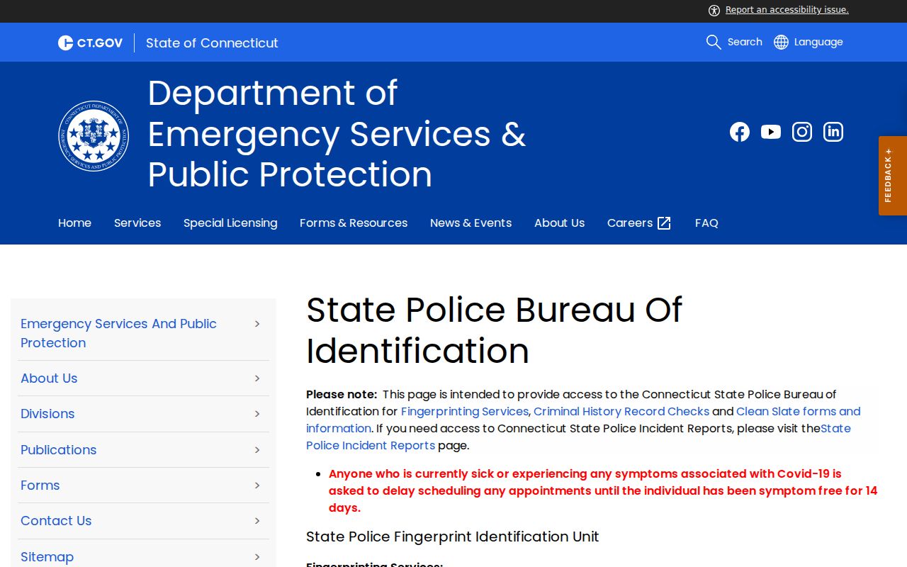 Town of Stratford County criminal court records State Police criminal history checks