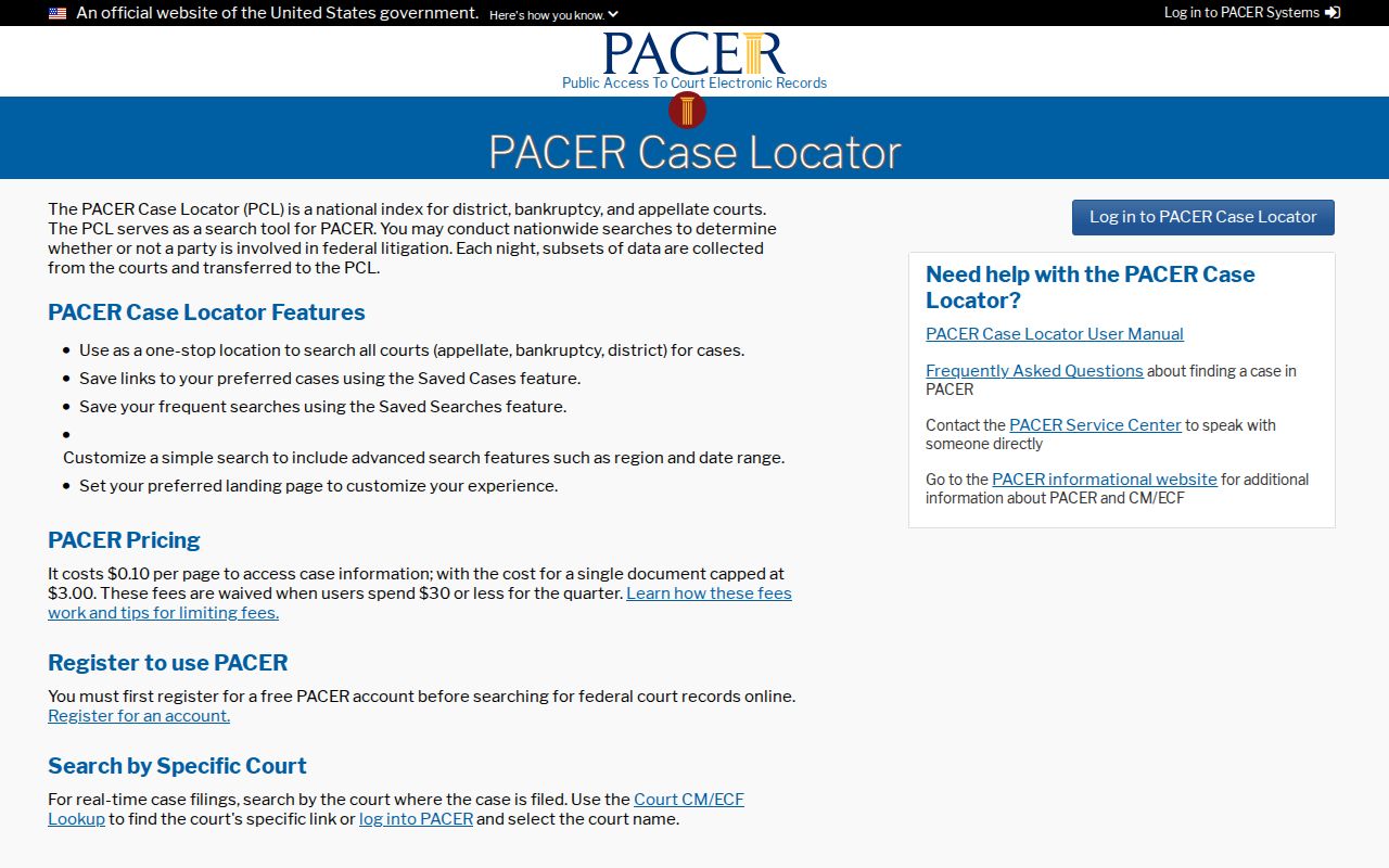 Town of Stratford County Superior Court records PACER Case Locator contrast