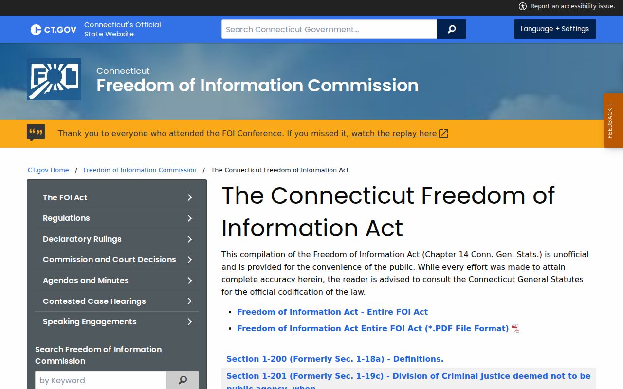 Town of Stratford County warrant records Connecticut FOI source